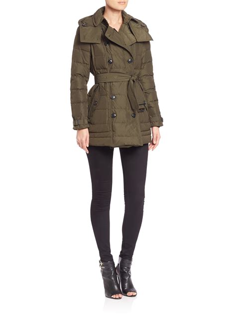 burberry double breasted puffer medium|Burberry brit puffer coat.